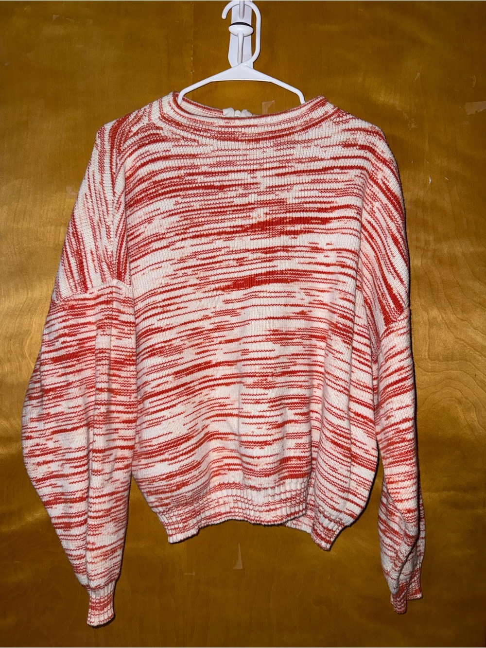 Nine West Red & Cream Marled Crewneck Sweater